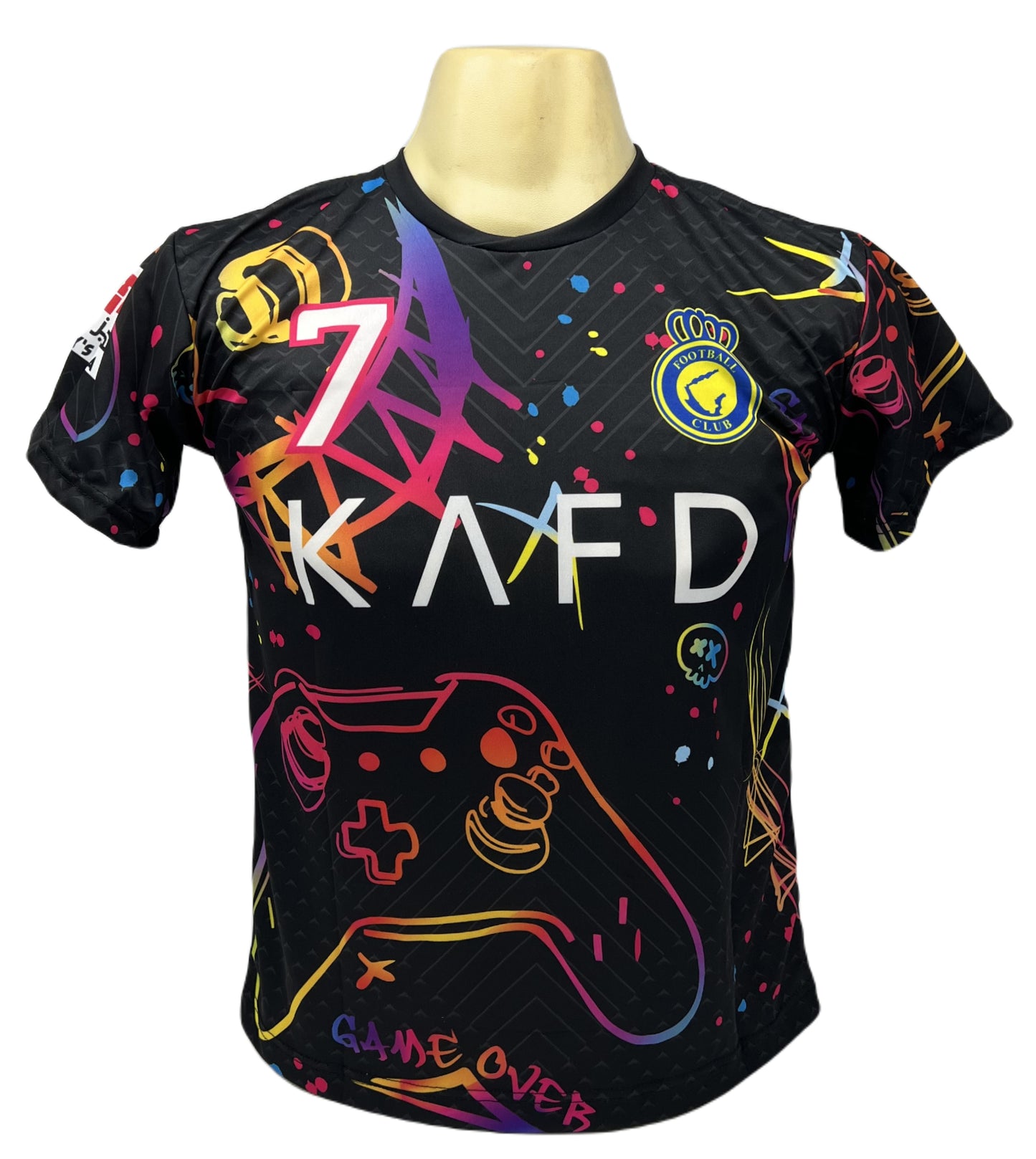 Ronaldo Al-Nassr voetbalshirt met broek - Gaming voetbaltenue Zwart