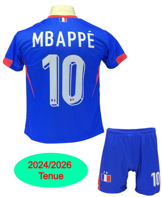 Kylian Mbappé voetbaltenue Frankrijk thuis 2024/2026 - voetbalshirt + broek set