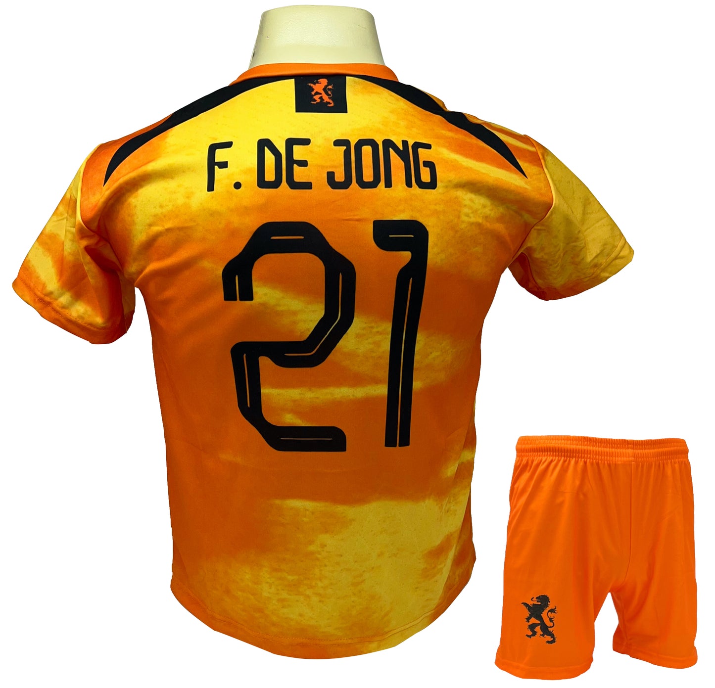 Frenkie de Jong Nederlands elftal voetbaltenue - oranje voetbalshirt + broek set