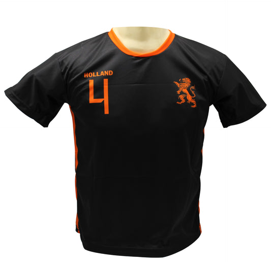 Virgil van Dijk Nederlands Elftal Voetbaltenue Uit Zwart voetbalshirt + broekje set